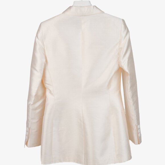 Ron Leal Vintage Classic Off White Raw Silk Blazer - Picture 2 of 9